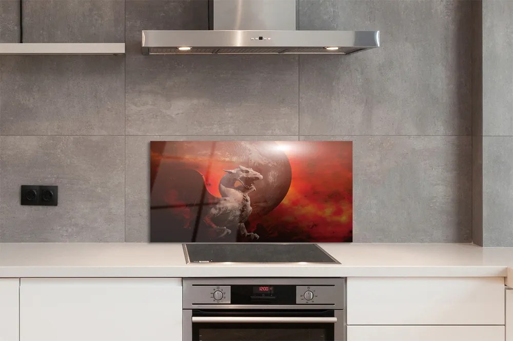 Szklany Panel Ognisty Smok