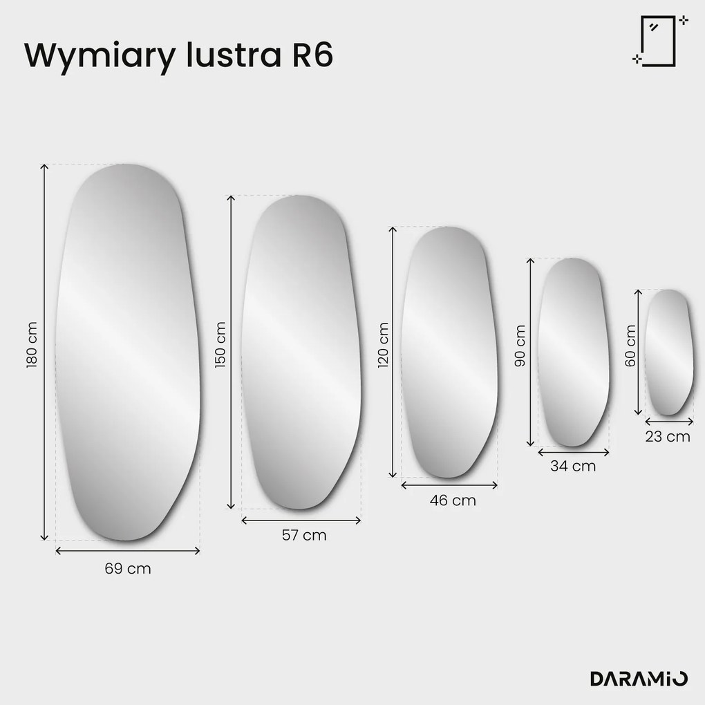 Owalne lustro fazowane Pure R6