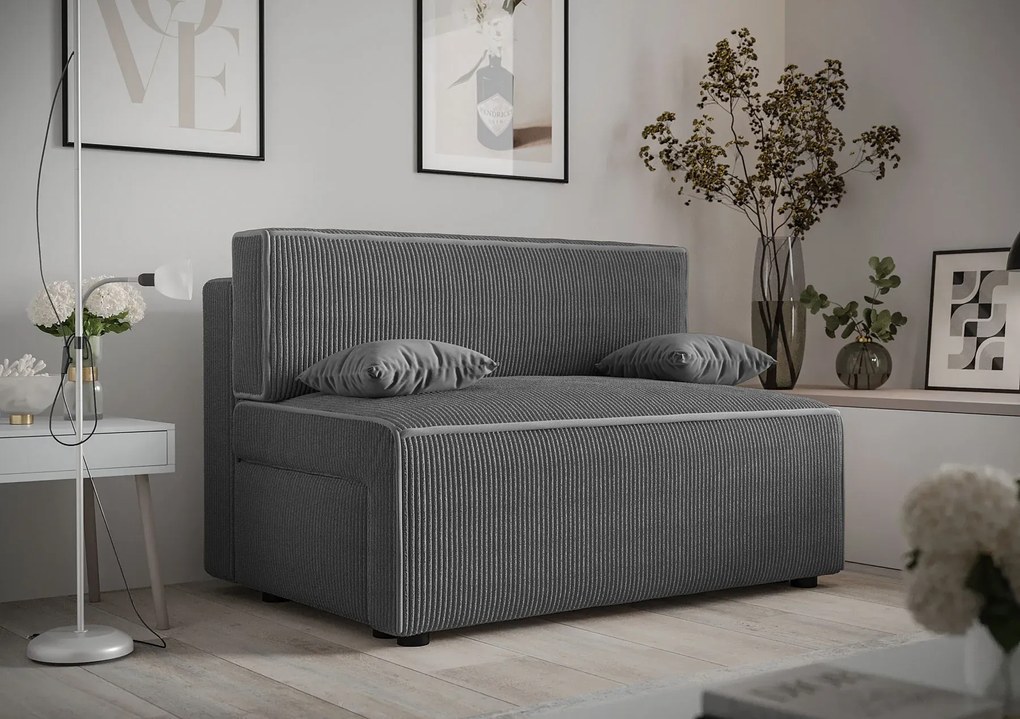 Ciemnoszara sztruksowa sofa rozkładana T7-A38