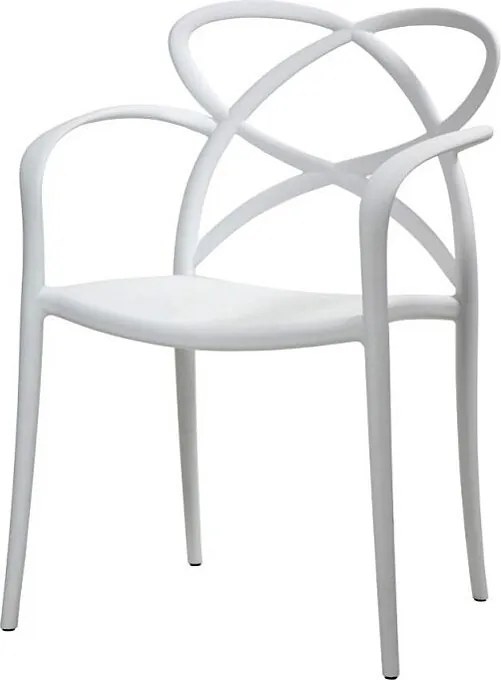 Zestaw 4 białych foteli z polipropylenu - LONG ISLAND