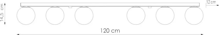 Czarna lampa sufitowa ze szklanym kloszem ø 12 cm Umerta – Sollux