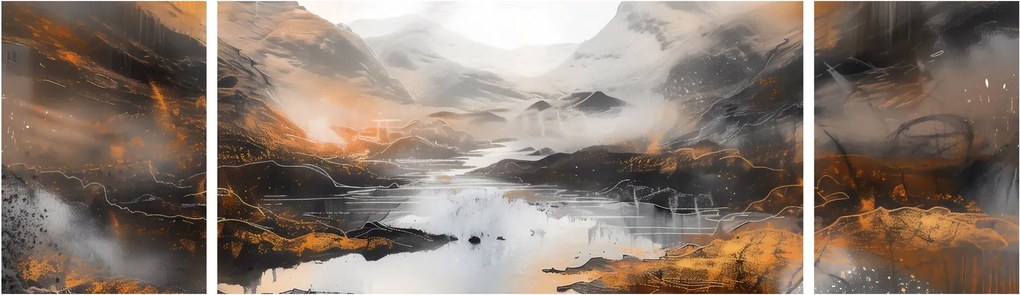 Obraz - Malowanie górskich krajobrazów (170x50 cm)