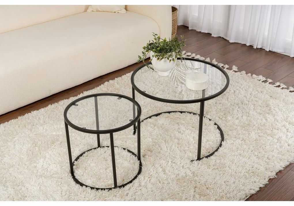 Zestaw stolików konferencyjnych Aurum Black 60 cm, 2 szt.