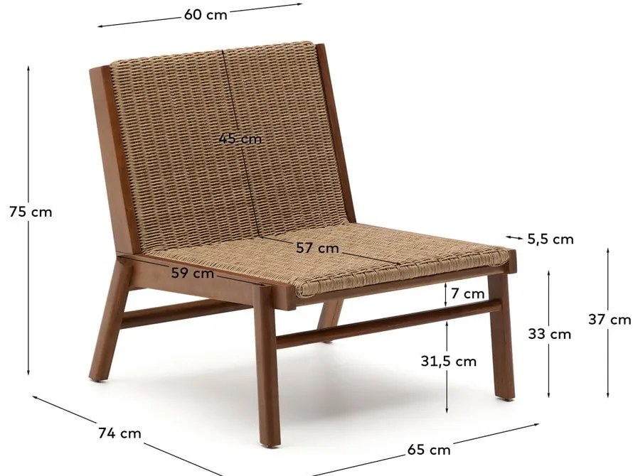 Drewniany fotel ogrodowy w naturalnym kolorze Itani – Kave Home