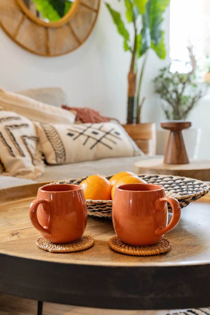 Kubki ceramiczne ALICANTE, 2 sztuki, 300 ml + podstawki