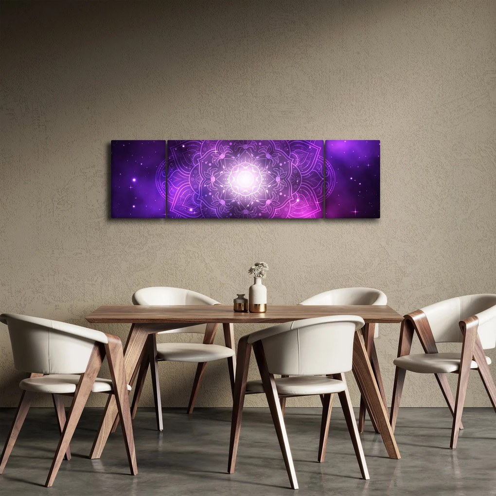 Obraz fioletowej abstrakcji (170x50 cm)