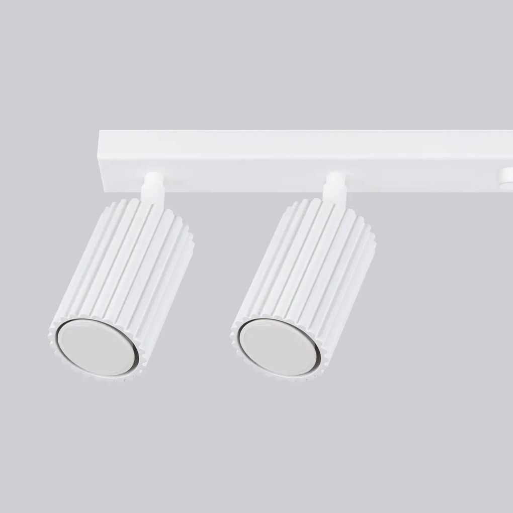 Listwa oświetleniowa 6-punktowa KARBON 6L biała ryflowana SOLLUX LIGHTING
