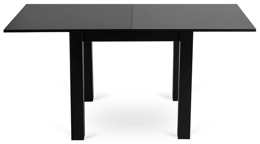 Zestaw Stół Rozkładany Kwadratowy MAX 80-160 cm Czarny i 6 Krzeseł Tapicerowanych CHRIS Granatowe Nowoczesne Loft