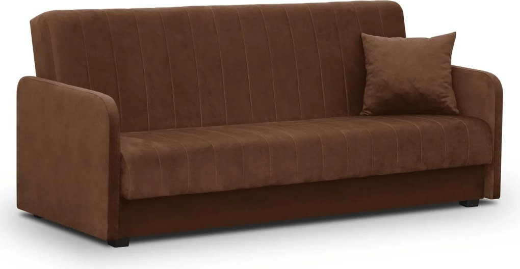 Sofa z Funkcją Spania PORTO Wersalka Rozkładana Dwuosobowa Ciemnobrązowa Nowoczesna do Salonu