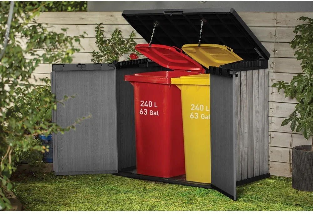 Szara plastikowa skrzynia ogrodowa Deco – Keter