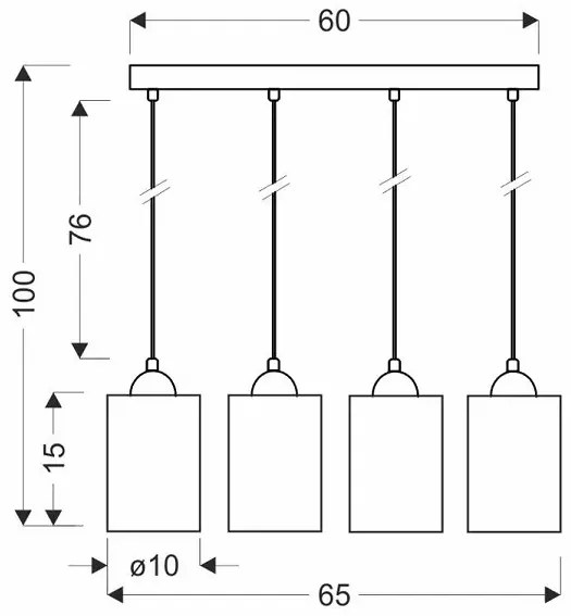 Industrialna lampa wisząca z ozdobnymi kloszami - V140 L6-L15