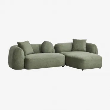 Sofa Modułowy Z Prawym Szezlongiem, 2-częściowy, Z Tkaniny Chenilla Coco Szenila Szałwiowa Zieleń - Sklum