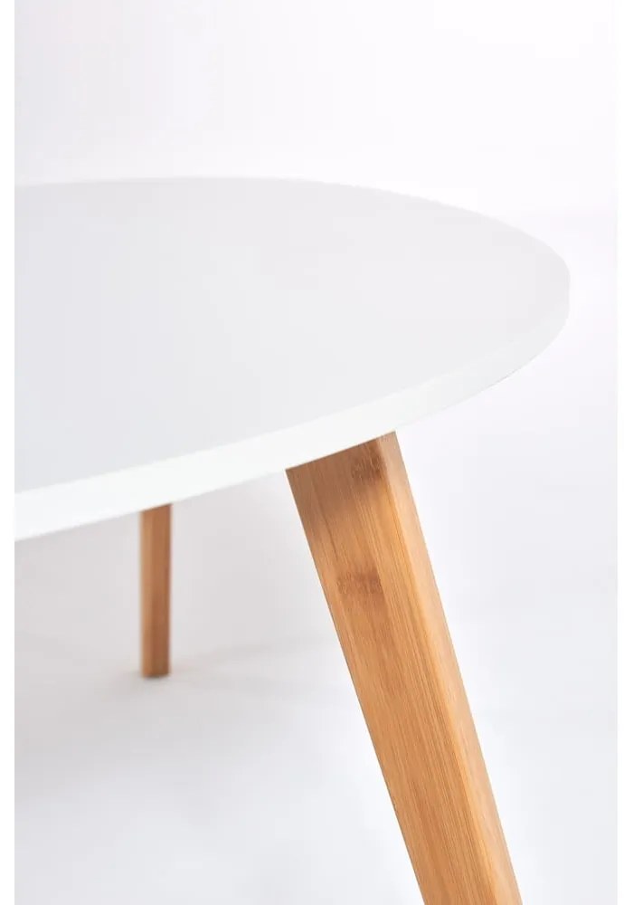 Biały stolik Bonami Essentials Skandinavian, dł. 84,5 cm