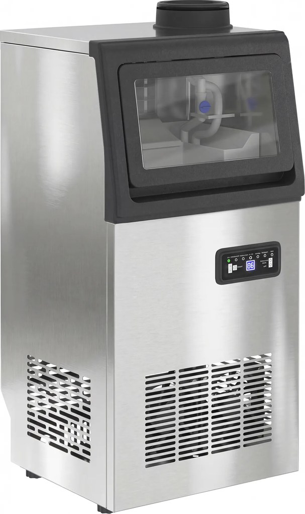 HOMCOM Maszyna do lodu, 45 kg/24h, stal nierdzewna, pod zabudowę lub wolnostojąca, srebrna | Aosom PL