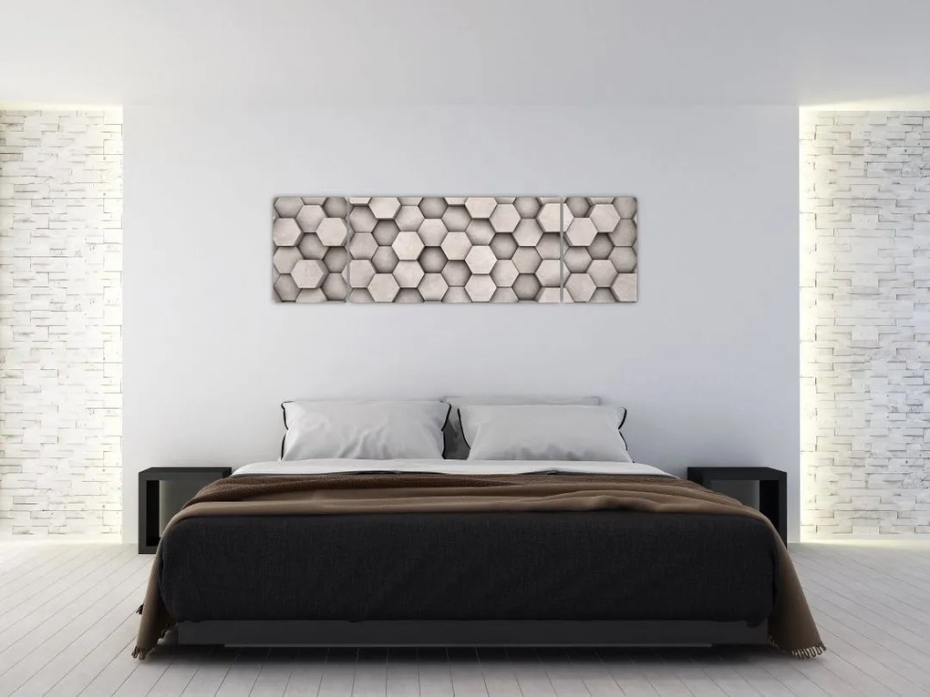 Obraz - Sześciokąty w betonie (170x50 cm)