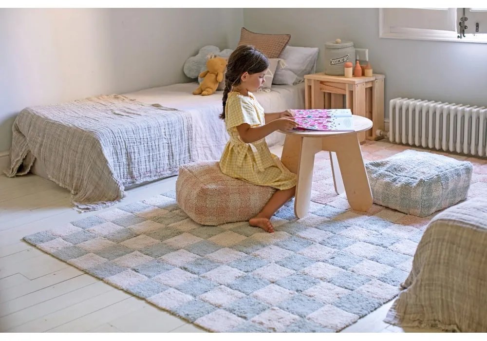 Jasnoniebieski puf dziecięcy Vichy Blue Sage – Lorena Canals