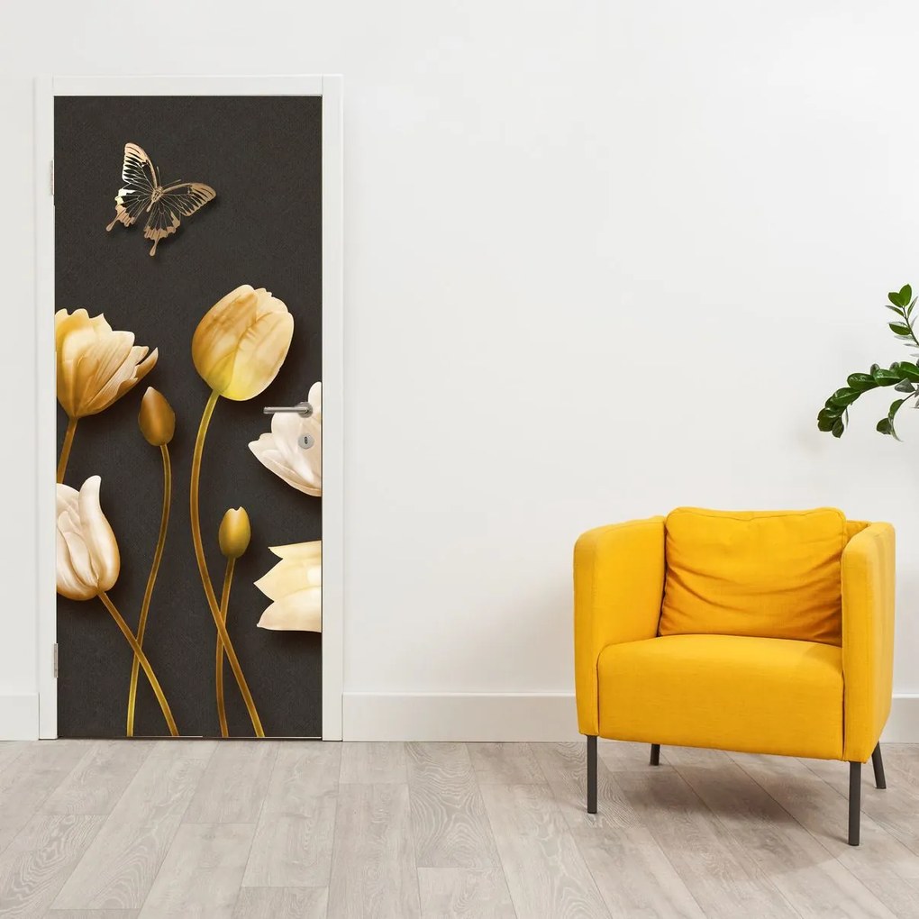 Fototapeta na drzwi - Tulipany, abstrakcja (95x205cm)