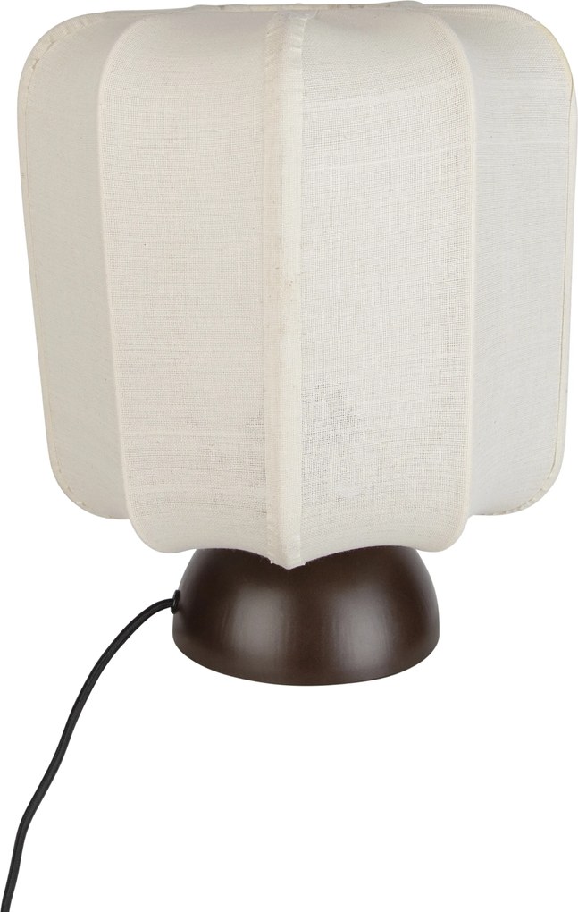 Lampa stołowa Japandi ciemny brąz z beżowym abażurem - Nori