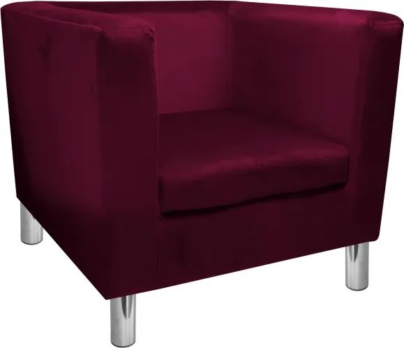 Fotel Monaco tkanina Welur : Kolor nogi - Chrom, Kolor tkaniny - VELVET - MG02, Wysokość nogi - 15 cm
