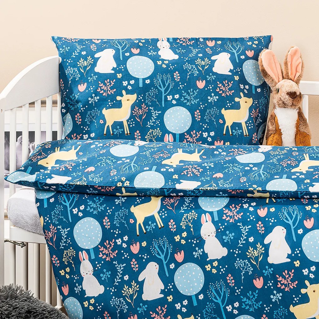 4Home Dziecięca pościel bawełniana do łóżeczka Nordic Woodland, 100 x 135 cm, 40 x 60 cm
