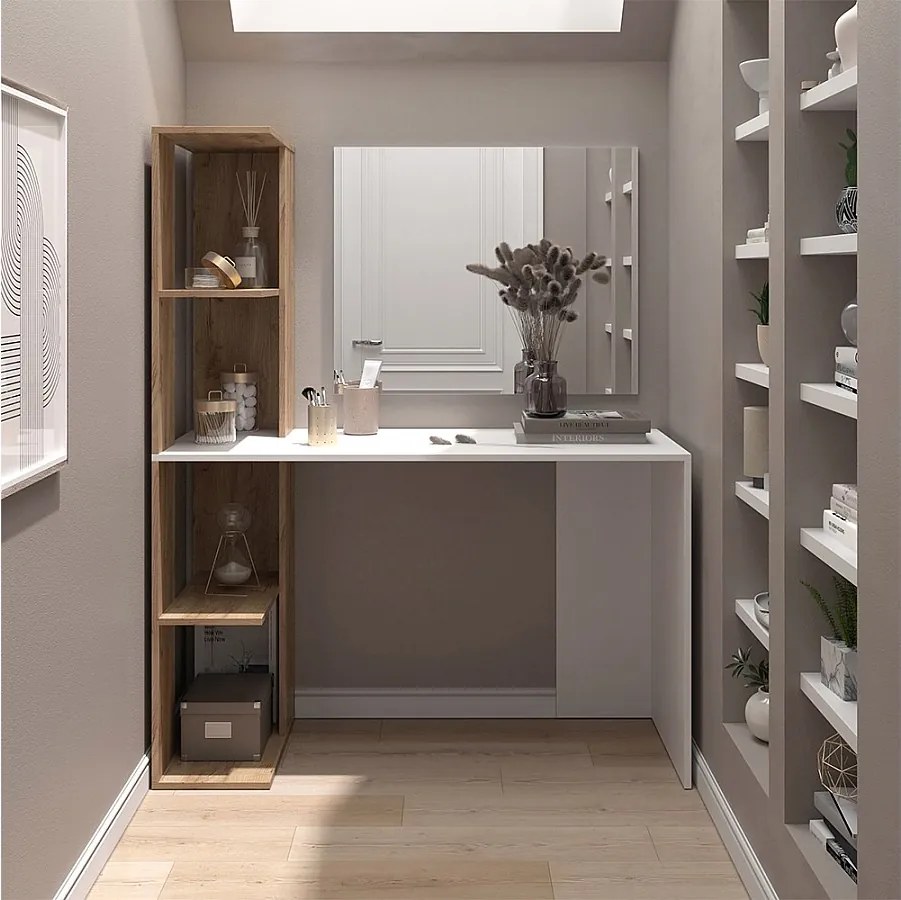 Stolik do przebierania biały/sonoma 122.2x55.2x75.8 tower