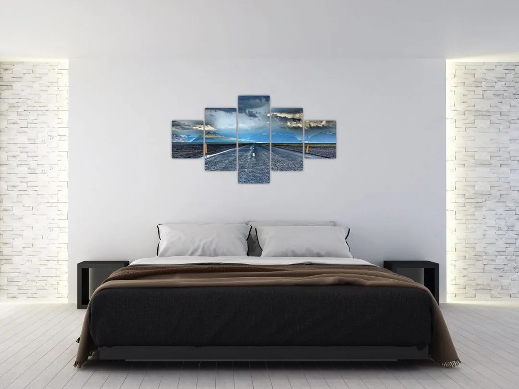 Obraz drogi podczas burzy (125x70 cm)