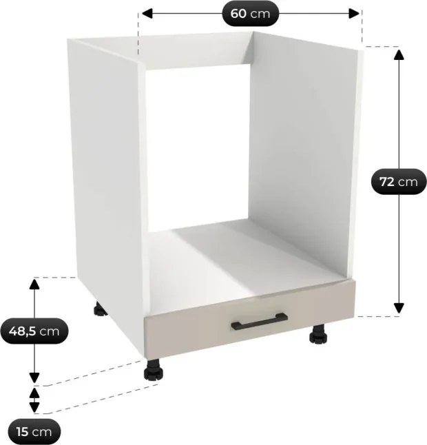 Zestaw Mebli Kuchennych MODERN 260 cm Kaszmir/Biały Nowoczesny