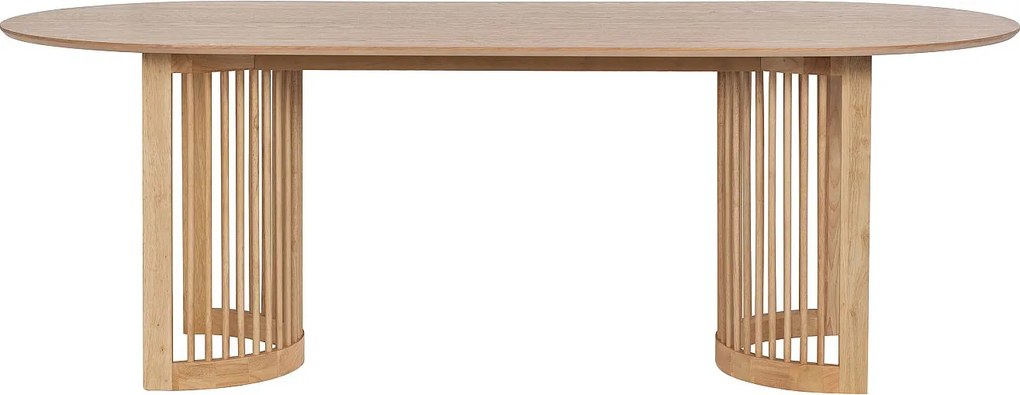 Stół jadalniany dla 8 osób z fornirem dębowym i drewnem kauczukowym - Naturalny - NELIRAM