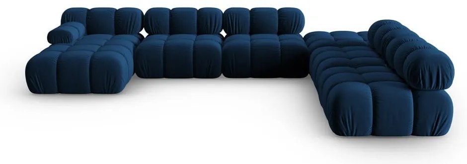 Niebieska aksamitna sofa 379 cm Bellis – Micadoni Home