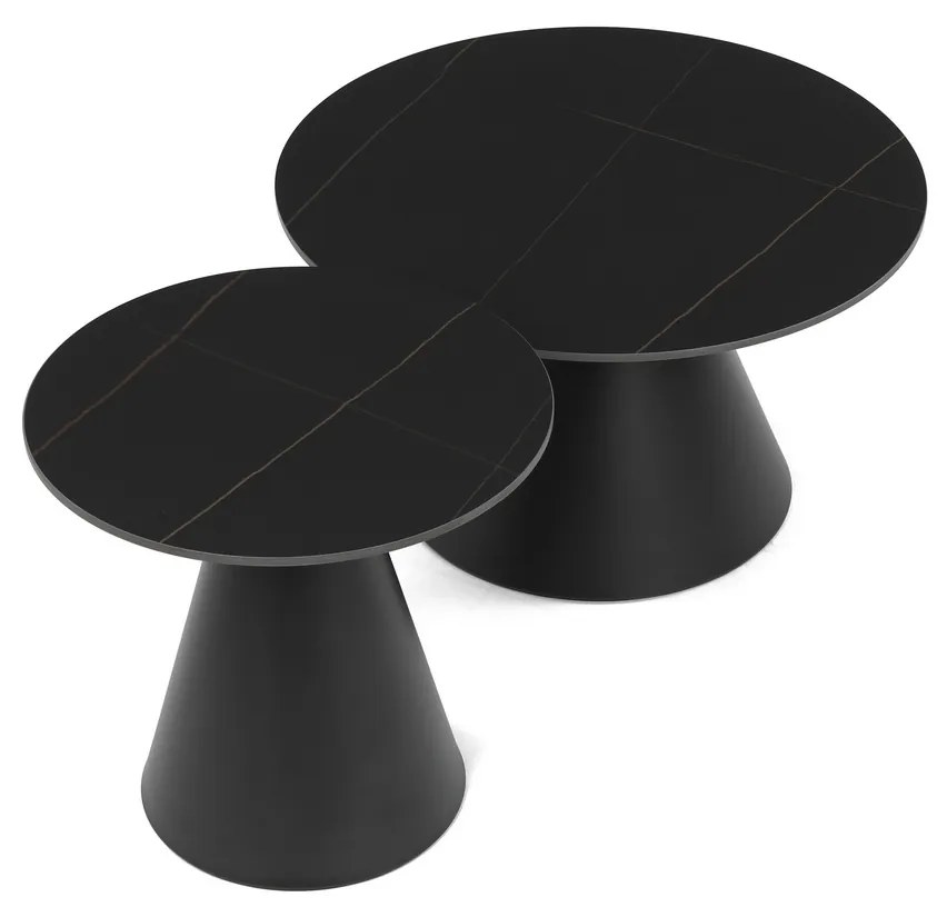 Zestaw stolików konferencyjnych F4118 BK, marmur,2 szt.