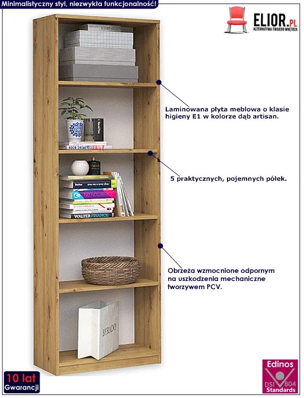 Dziecięcy regał słupek na zabawki dąb artisan F8-N03