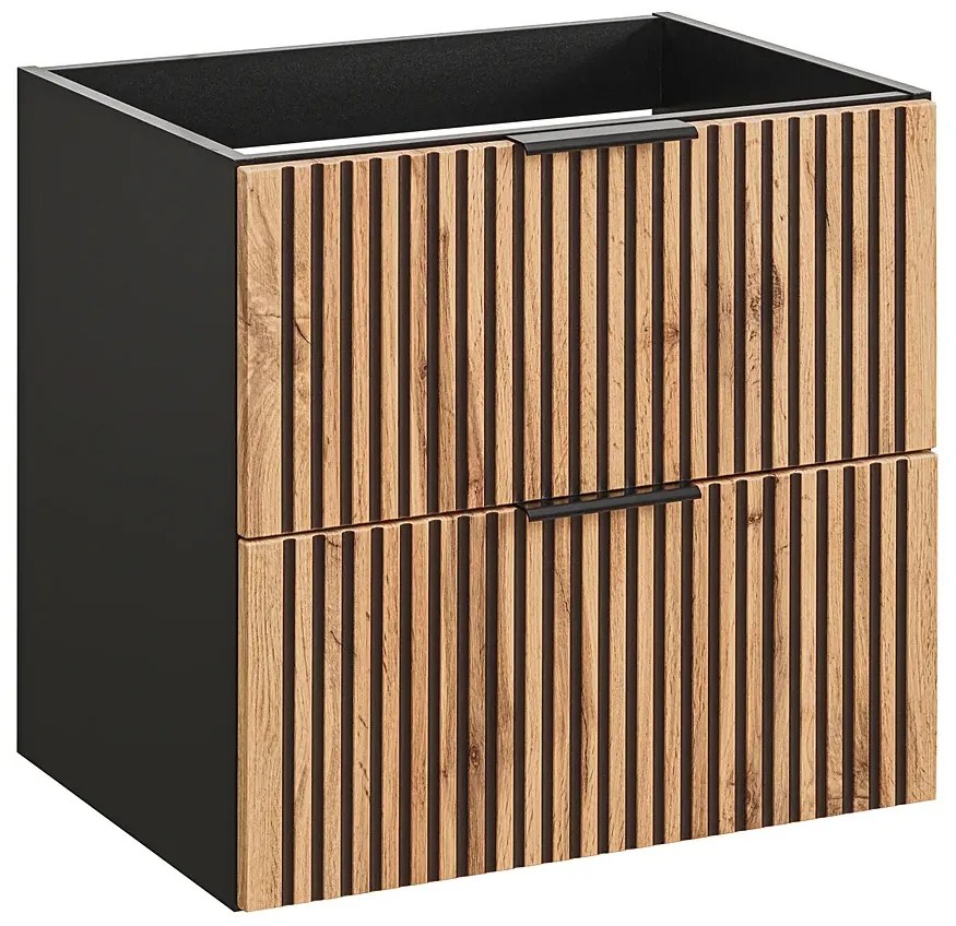 Wisząca szafka umywalkowa 60 cm z lamelami T2-H01