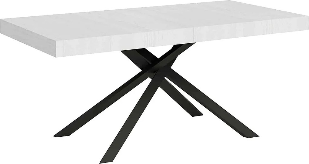 Stół rozkładany 160/244x80 cm Karida frassino biała nogi antracytowe