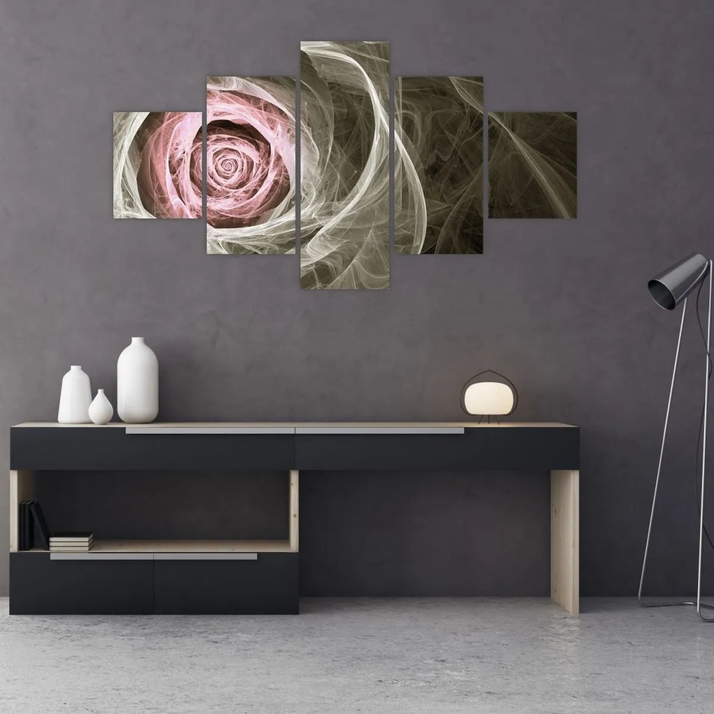 Obraz - Abstrakcyjny róż jasnoróżowy (125x70 cm)