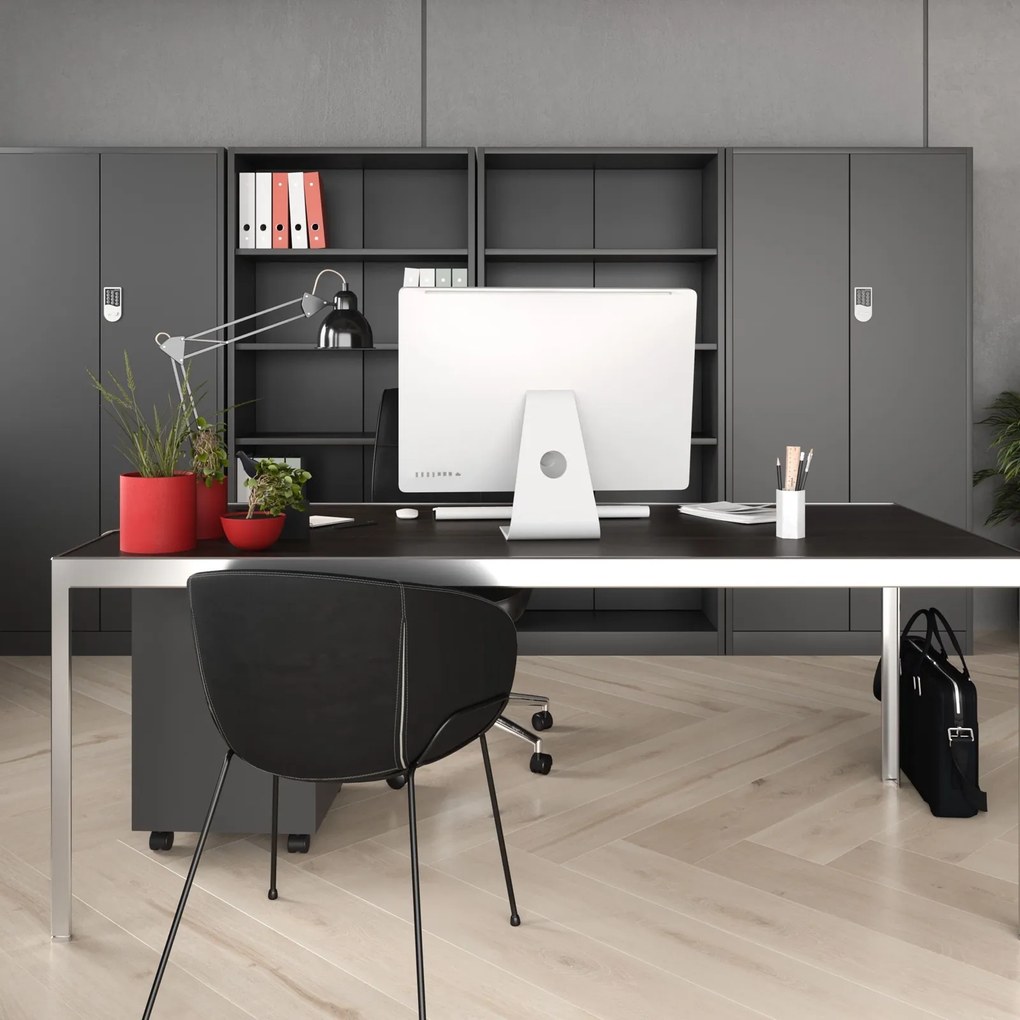 Szafa biurowa na akta otwierana na szyfr 90x40x185 cm Daniel antracyt