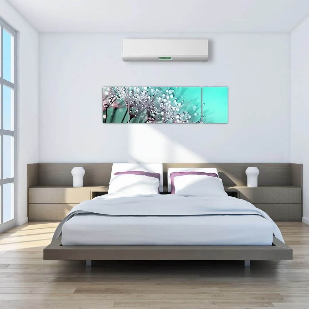 Obraz - zroszona roślina (170x50 cm)