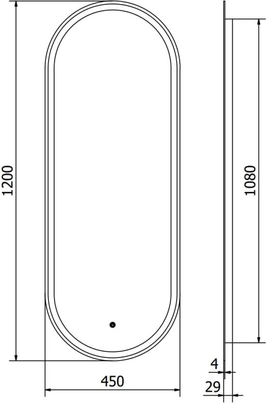 Mexen Bono lustro łazienkowe podświetlane 45 x 120 cm, LED 6000K, antypara - 9816-045-120-611-00