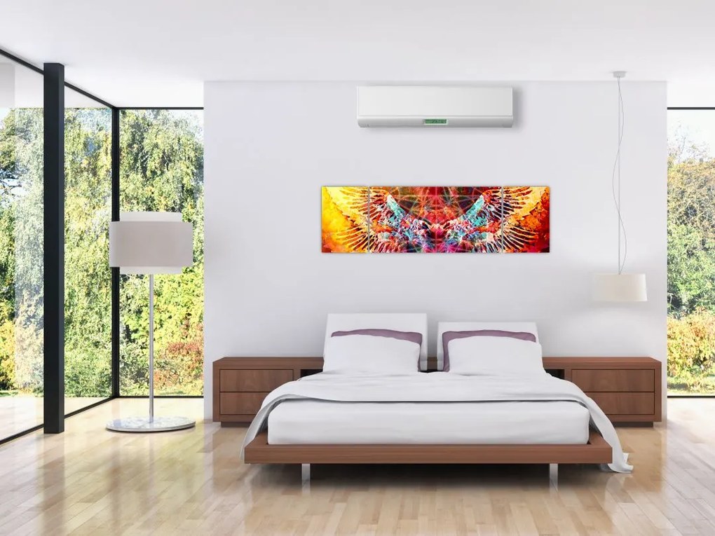 Obraz - Merkaba ze skrzydłami, abstrakcja (170x50 cm)