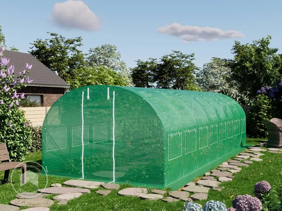 TOOLPORT 3x8m Tunel foliowy, plandeka PE, zielony - (8936)