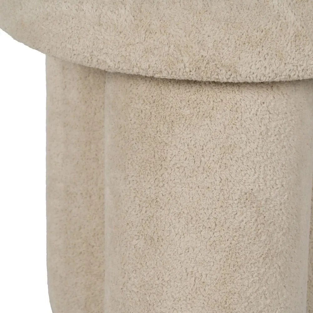 Beżowy puf z materiału bouclé – Ixia