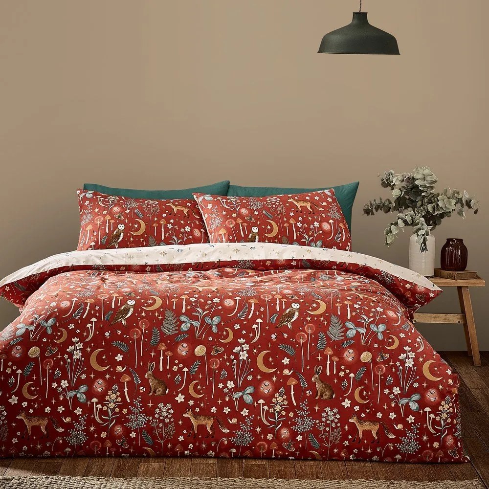 Ceglasta pościel dwuosobowa 200x200 cm Enchanted Twilight Animals – Catherine Lansfield