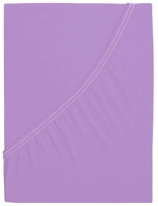 PrzytulneMieszkanie.pl Prześcieradło jersey z mako bawełny LUXORA 180x200 cm fioletowe