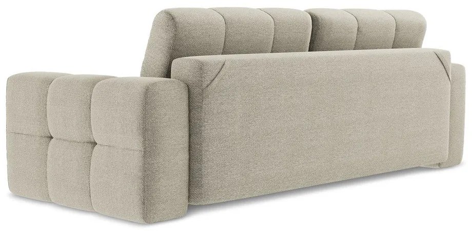 Szarobrązowa rozkładana sofa z materiału bouclé 255 cm Milu – Makamii