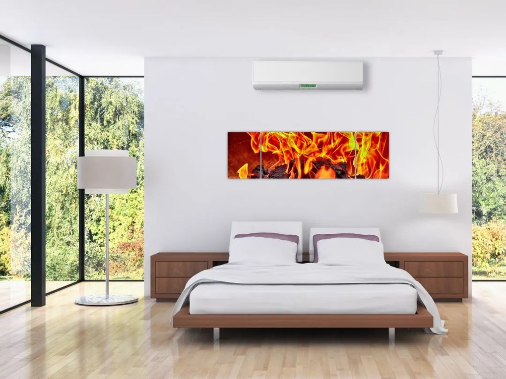 Obraz płonących węgli (170x50 cm)