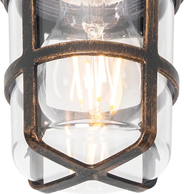 Lampa sufitowa i ścienna antyczne złoto IP54 - Kiki