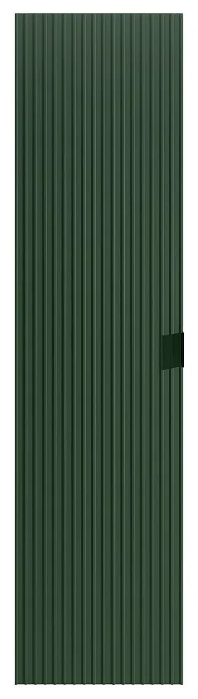 Wisząca prążkowana szafka łazienkowa - Matowa zieleń - wys. 140 cm - ZEVINI