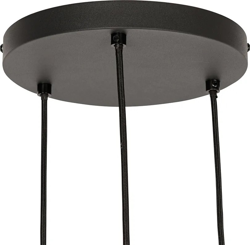 Industrialna lampa wisząca czarna 3-światłowa - Jim