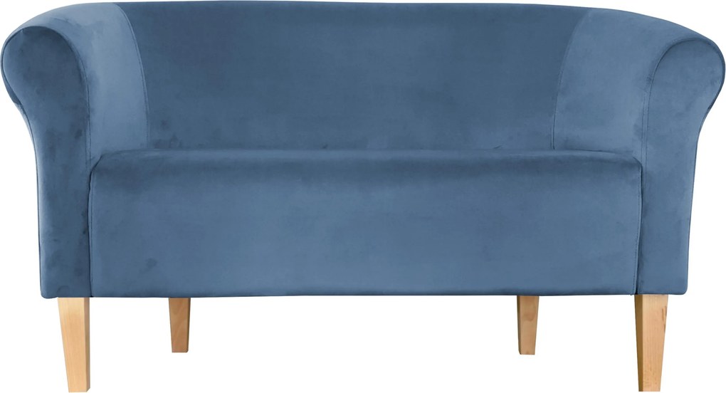Sofa Milo tkanina Welur wygodna sofa tapicerowana do salonu i poczekalni : Kolor nogi - Drewno, Kolor tkaniny - VELVET - MG33, Typ tkaniny - Velvet, Wysokość nogi - 20 cm
