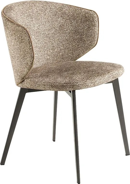 Brązowe krzesło z marmurkowej tkaniny