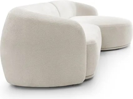 Narożnik NOBO Prawostronny system modułowy tkanina DressME 01 Biały